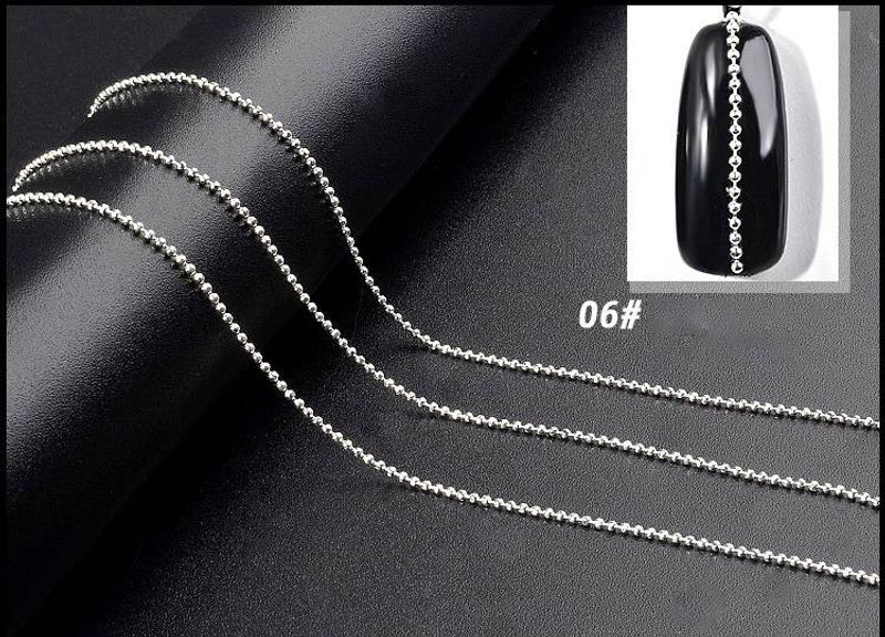 Ultra Fine Zipper Nail Accessories Nail Decoration Chain Nail Metal Chain_voghion.com