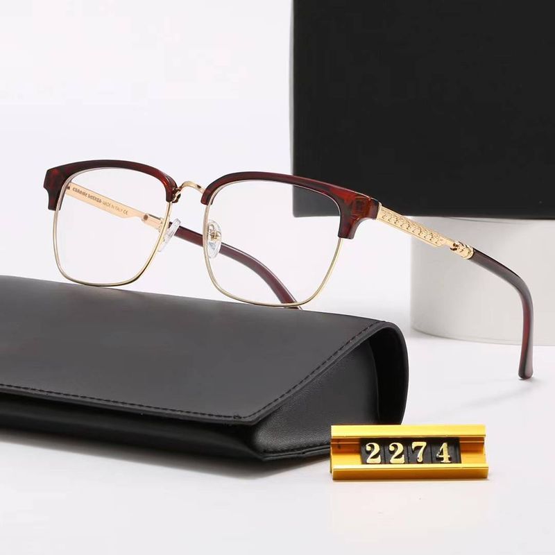 luxury Brand Plain Glasses 2374 Women Men Sunglasses Half Rimless Frame_voghion.com