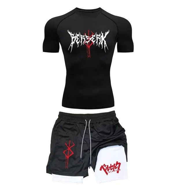 Vêtements pour hommes, costumes imprimés tendance européens et américains pour hommes, nouveaux costumes d'été pour loisirs, fitness, entraînement, sport, manches courtes, short, deux pièces_voghion.com