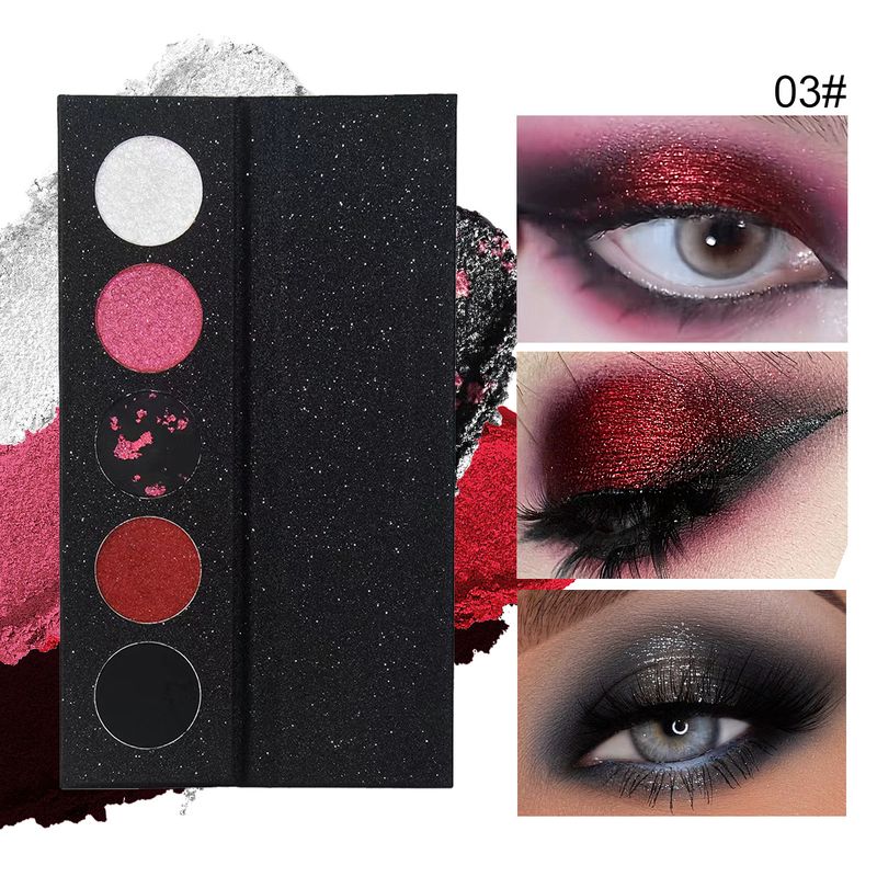 Lidschatten Exklusive Lidschattenpalette mit 5 Farben, extrem dunkel, langanhaltend, nicht schmierend, metallischer Perlglanz, beliebte Farbe_voghion.com