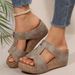 Sandálias de verão femininas com plataforma larga e salto alto - Peep Toe, confortáveis, sem cadarço, para praia_voghion.com