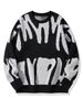 Retro Color-Block Unisex Sweater – Oversized Loose Fit Crewneck Pullover (S-XL)_voghion.com