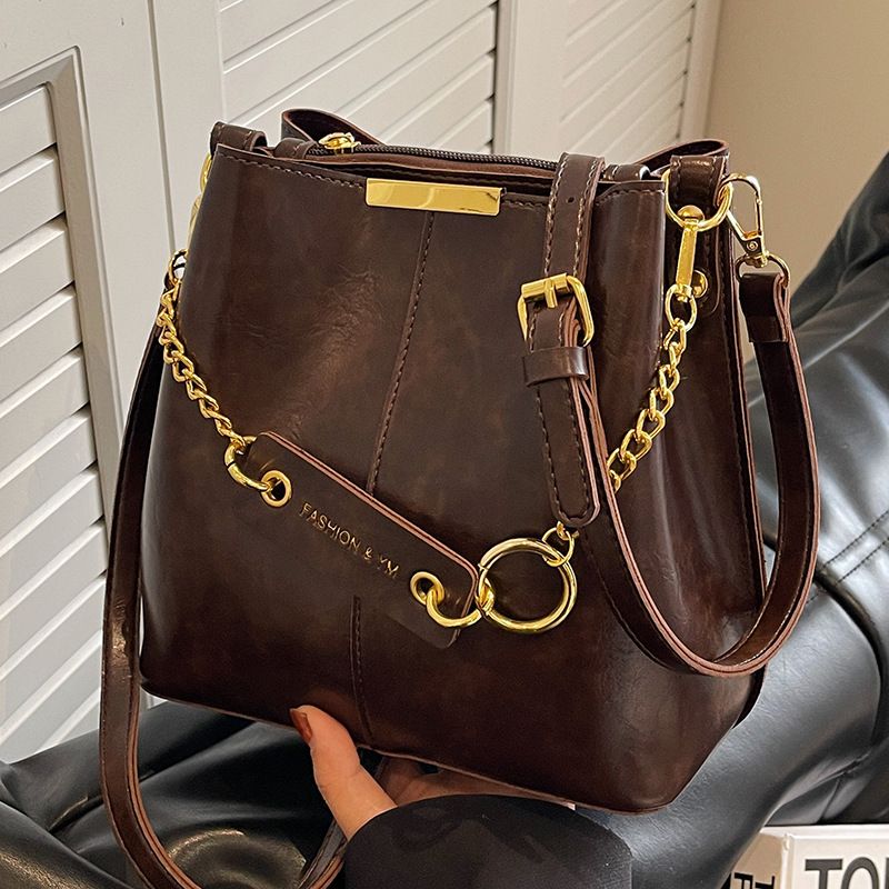 Borsa da donna Nuova borsa a tracolla Autunno e inverno Borsa a secchiello Borsa a tracolla retrò versatile di alta qualità da donna_voghion.com