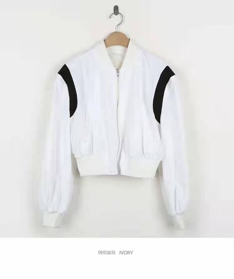 Corea del Sud 2024 autunno contrasto giunture allentato casual baseball corto giacca cardigan top per le donne_voghion.com