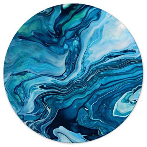 Tapis de souris créatif circulaire en marbre aux couleurs éclatantes_voghion.com