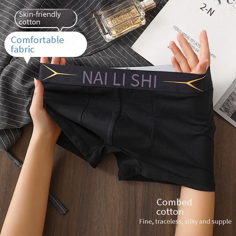 Men's Underwear Pure Cotton 10A Antibacterial Men's Boxer Briefs Men's Boxer Briefs Breathable Comfortable Mid Waist Shorts Trend_voghion.com