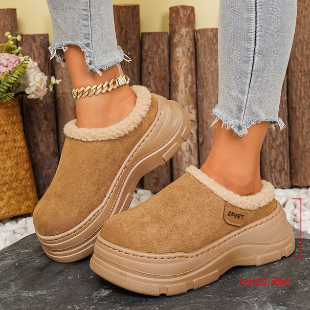 Benzersiz Sığ Açıklık Tasarımı, Geniş Burun ve Büyük Boy Polar Kışlık Kadın Ayakkabıları ile Yeni Kadın Kar Botları_voghion.com