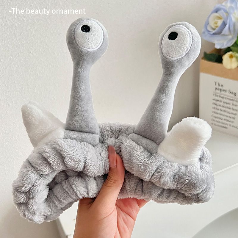 Fascia per capelli a forma di lumaca, fascia elastica per capelli in peluche per uomo e donna, per un lavaggio del viso stravagante_voghion.com