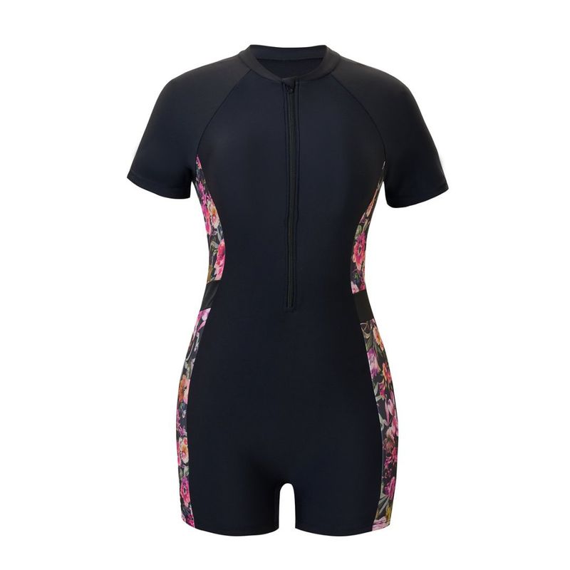 Maillot de bain une pièce à manches courtes pour femme, modèle transfrontalier européen et américain 2025, nouvelle collection_voghion.com