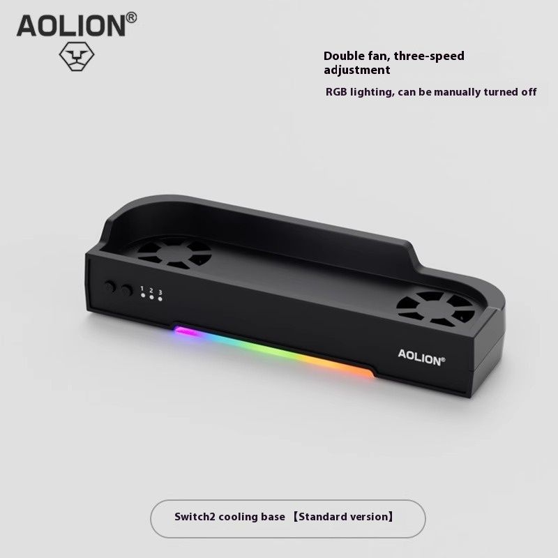 Dock di raffreddamento con illuminazione RGB e doppio hub USB/NGC - Supporto regolabile con velocità multi-ventola per Switch 2 | Design montabile a parete con protezione da sovracorrente_voghion.com
