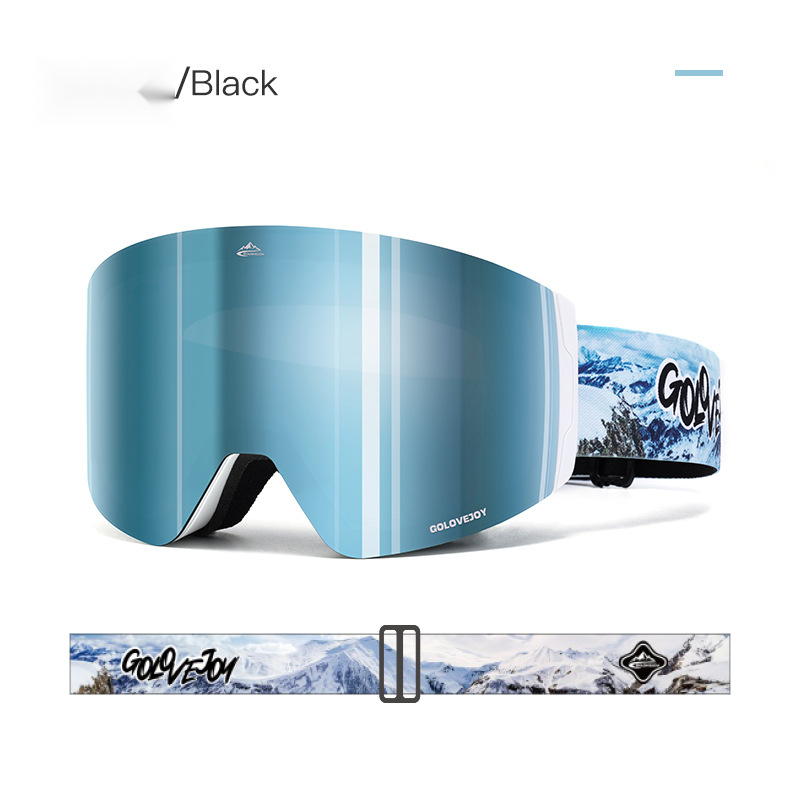Magnetic ski goggles, double-layer anti fog glasses for men and women, outdoor snow climbing windproof ski goggles_voghion.com