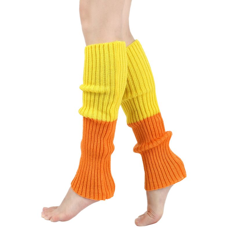 Unisex JK leg warmers fluorescent light wool leg sets of candy color knitting heap heap of leg warmers boots set foot set men and women_voghion.com