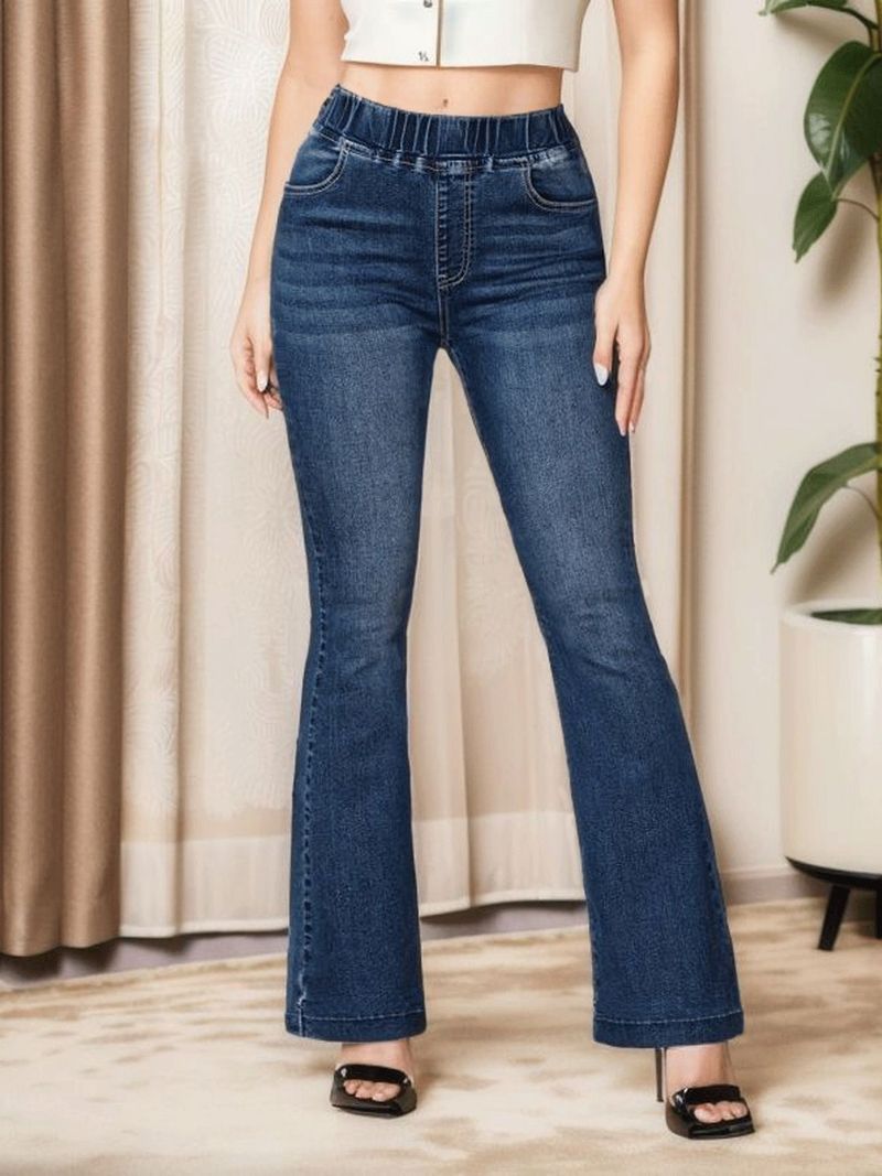 Women's Clothing High Quality Elastic Waist High Stretch Jeans Slim Fitting Butt Lift Micro Pull Pants_voghion.com