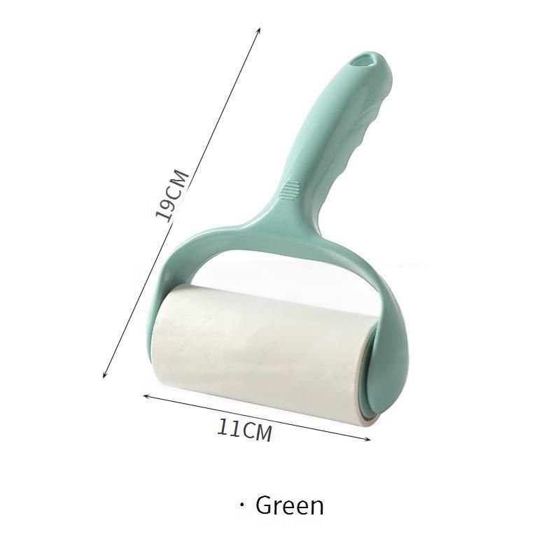 Multi-Purpose Lint Roller With Refillable Sticky Paper - Pet Hair Remover, Clothes Fabric Fuzz Cleaner For Home, Office, Travel (Yellow, Green, Blue)​_voghion.com