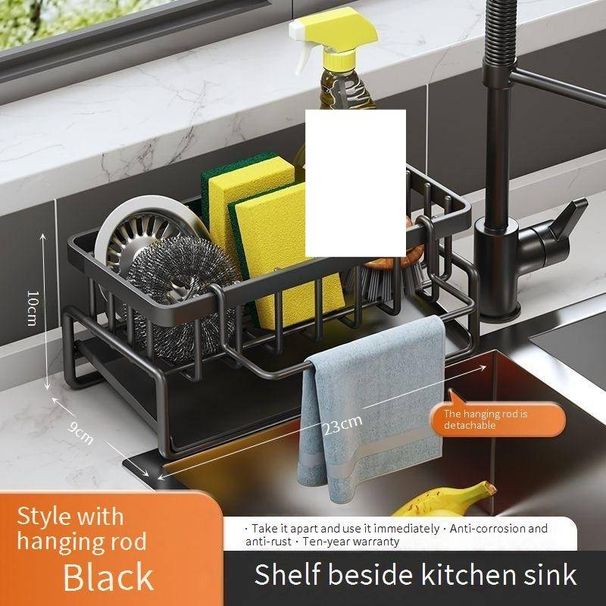 Stainless Steel Kitchen Sink Organizer – Sponge Holder, Soap Dispenser & Scrubber Storage – Space-Saving Countertop Shelf With Multi_voghion.com
