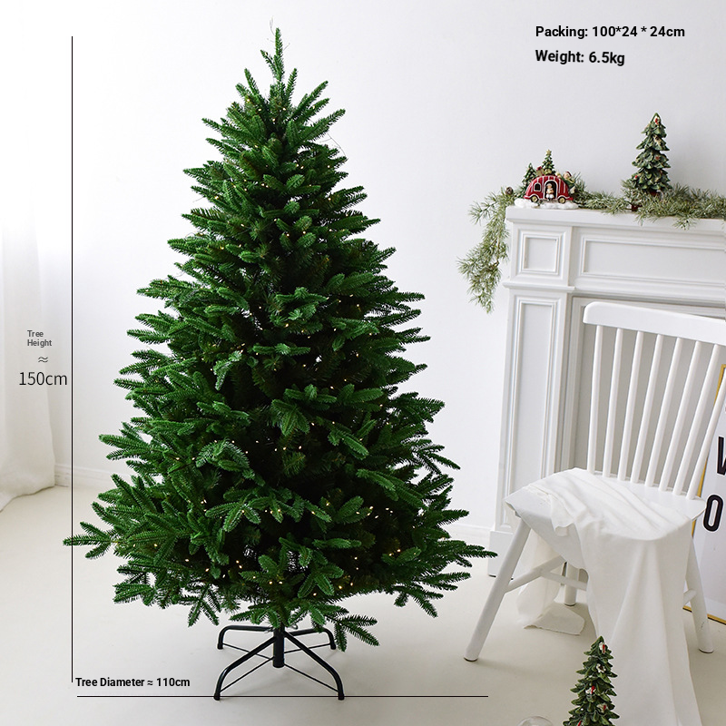 Premium PE & PVC Christmas Tree – 1.5m/1.8m/2.1m Full Pre-Lit Artificial Tree With Realistic Needles & Auto-Shaping (5-Point Branch Structure)_voghion.com