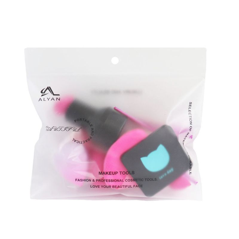 Outils et accessoires de maquillage ALYAN Grand sac 16 pièces Sac Miroir de maquillage Éponge triangulaire Houppette à poudre Goutte d'eau Oeuf de beauté Brosse à cils Champignon_voghion.com