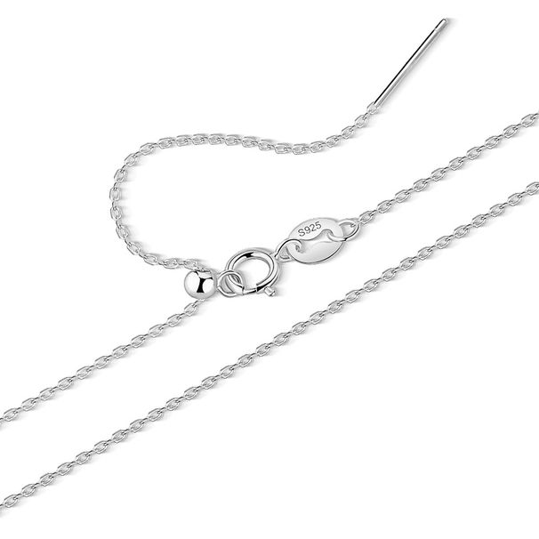 S925 Sterling Silver Necklace Universal Chain Needle Threading Handmade DIY Adjustable Pendant Cross Chain Box Chain O Shaped Chain_voghion.com