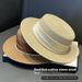 Pure style flat top flat edge twill ribbon pearl chain fine knitting grass good women's straw hat_voghion.com