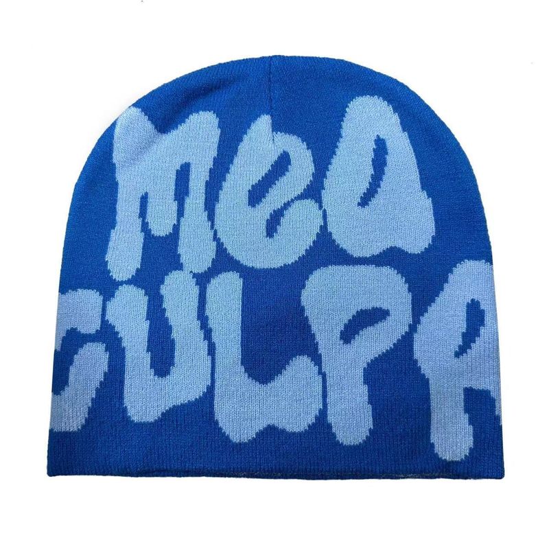 Dameshoeden Mode Letter Jacquard Hoed Koreaanse Versie Volwassen Mannen En Vrouwen Wollen Hoed Winter Koude Bescherming Warme Gebreide Hoed_voghion.com
