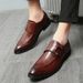 Plus Size Spring New British Style Business Formal Pointed Toe Leather Men's Trendy Slip-On Casual Shoes_voghion.com
