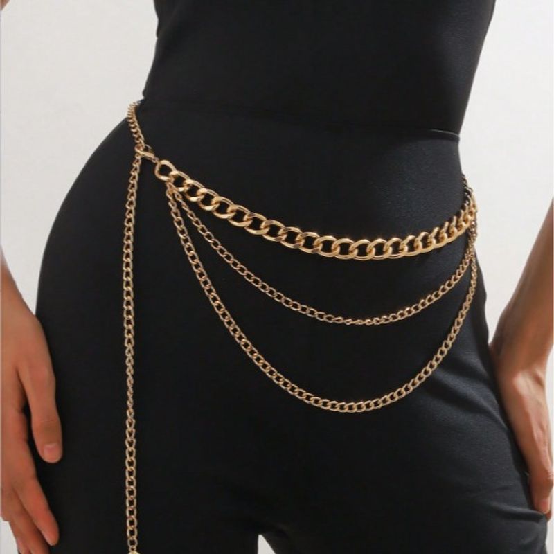 new hot selling women's metal waist chain waist chain wave metal chain cute waist chain waist accessories_voghion.com