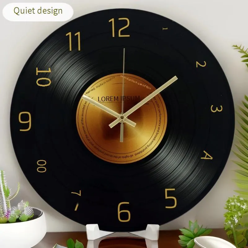 Wall Clocks Retro CD Record Vinyl Home Living Room Creative Decoration Tempered Glass Clock_voghion.com