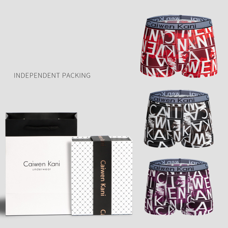 Underwear & Sleepwears Ice Silk Briefs Boxer Briefs Striped Stretch Shorts Fashion Trend Personalized Underwear_voghion.com