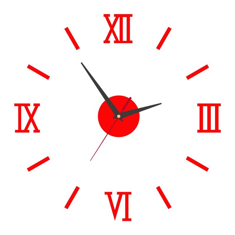 Frameless Wall Clock Living Room Bedroom Clock DIY Silent Art Wall Clock Creative Hole-Free Decorative Wall Sticker Clock Roman Scale Dials_voghion.com