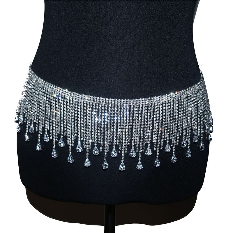 Ins fargerik dusk glitrende rhinestones skjørt danser sceneopptreden belte midjekjede nattklubb dronning tilbehør_voghion.com