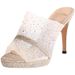High Heeled Slippers, Waterproof Table Sandals, Summer 2025 New Style, Mesh, Rhinestone, Slim Heel, Semi Trailer,_voghion.com