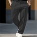 Men's Clothing Solid Color Straight Leg Breathable Daily Wear Fashionable Casual Trousers_voghion.com