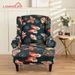 Elastic Wingback Chair Slipcover - Vintage European Style Stretch Sofa Cover For Single Armchair, Full Coverage Anti-Slip Fitting_voghion.com