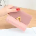 Women's Patchwork Metal V-shaped Decor Matte Short Small New Student Simple Buckle Wallet_voghion.com