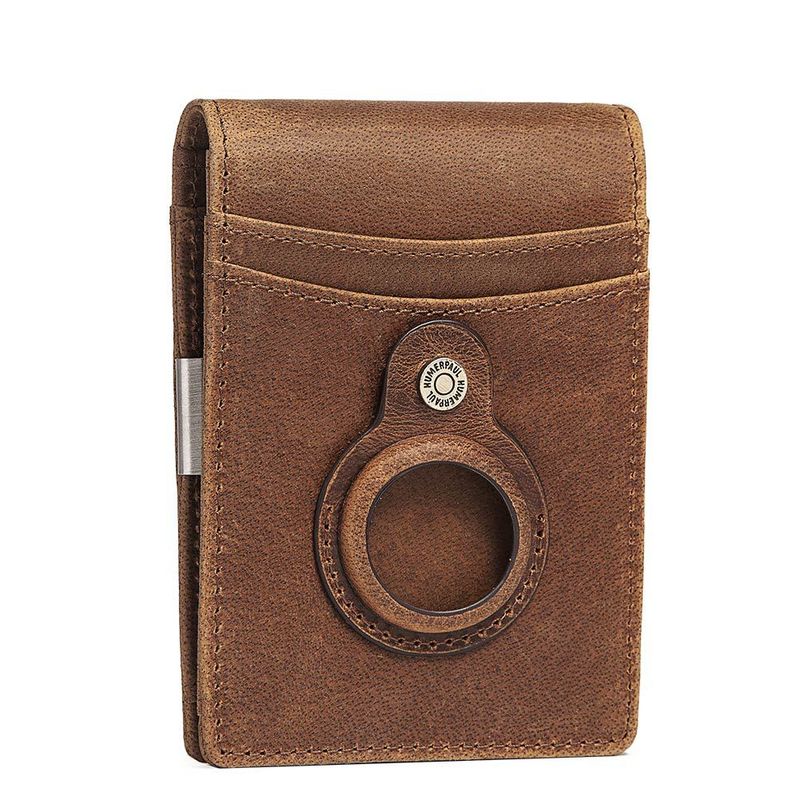 RFID-Wiessel-Chuck-Layer-Rëndlederkaartetasch ass gëeegent fir Airtag-Wiesselportemonnaien, US-Dollar-Ordner, Männerportemonnaien aus echt Lieder._voghion.com