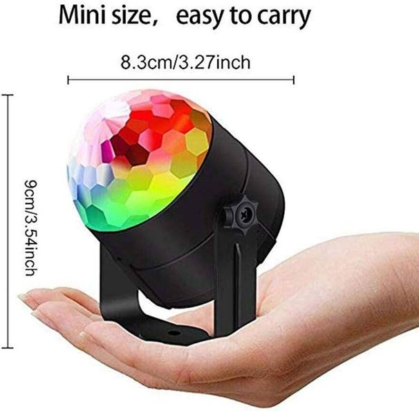 Oświetlenie świąteczne Kolorowa, sterowana głosem, obracająca się scena, magiczna kula, DJ, dom, błysk, atmosfera, dyskoteka, światło, dekoracja samochodu_voghion.com