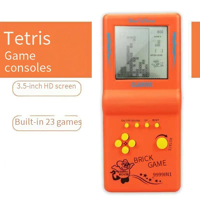 Retro Tetris Game Console Handheld Puzzle Toy For Kids & Adults, Classic Large Screen Portable Gaming Device (Multiple Colors & Styles Available)​_voghion.com