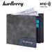 New men's wallet short baellerry retro multi-card contrast color wallet minimalist frosted ticket clip_voghion.com