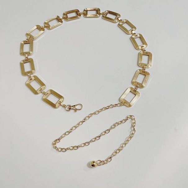 Kette für Frauen Metall Textur Quadrat Accessoire Lässig Vielseitig Modisch Kleid Mode Taille Schmuck_voghion.com