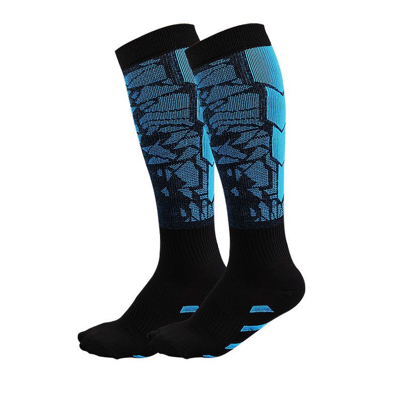 2025e Compression Fit Cycling Socks Long Tube Striped Sports Breathable Leg Protection Skin-friendly Running Color-blocking_voghion.com