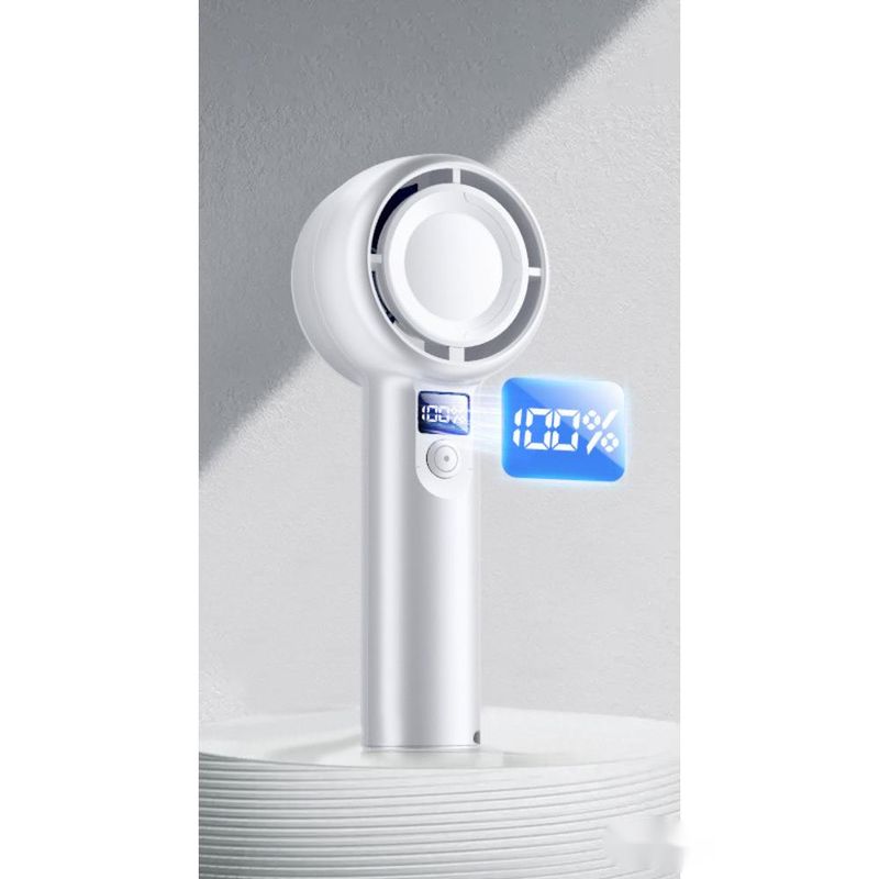 New Mini Fan Handheld Desktop Five-Speed Digital Display Hurricane Turbo Outdoor Portable Rechargeable Strong Wind_voghion.com