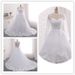Women's long tail mid-length oblique shoulder v-neck tail spliced wedding dress _voghion.com