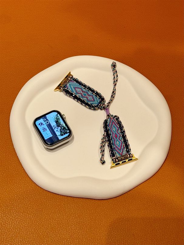 Pulseira de relógio para iWatch Ultra 2 Se 9/8/7/6 Pulseira de temperamento elegante trançada Pulseira de relógio 42/44/45/49mm 38/40/41mm_voghion.com