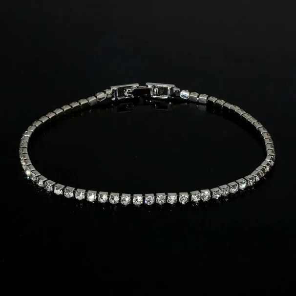 Designer Fashion Tennis Chain Crystal CZ Single Row Rhinestones Bracelets For Women Ladies Minimalism Wedding Party_voghion.com
