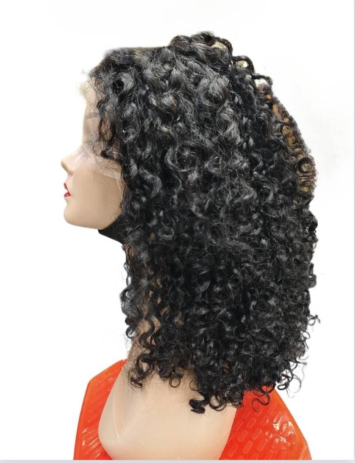 Brasiliansk krøllete 13x4 blonder foran parykk med ekte hår 13x4 blonder foran parykker med ekte hår for kvinner, krøllete babyhårparykk med remy 180%_voghion.com