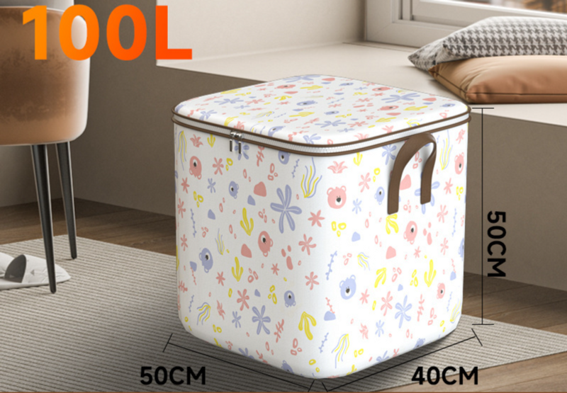 Functional Bags New plaid bear clothes quilt foldable fabric storage bag wardrobe storage bedroom clothes home good_voghion.com