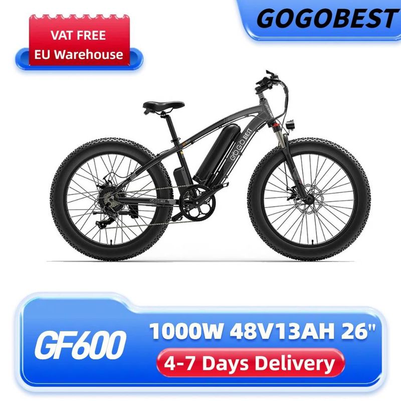 GOGOBEST GF600 Elektrofahrrad 26" Fat Tire Mountainbike 1000W 48V 13AH Dirt Ebike für Erwachsene Shimano 7-Gang_voghion.com