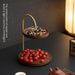 Plateau de service à deux niveaux en bois de noyer noir – Élégant plateau à collations et présentoir à fruits pour le salon (décoration intérieure de luxe multicouche)_voghion.com