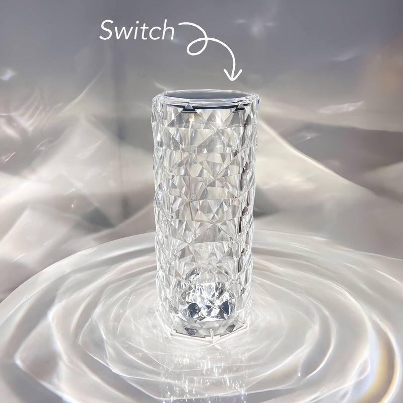 Rose Crystal Table Lamp - USB Rechargeable Wireless LED Lamp With 7 Color Changing Modes, Perfect For Hotel, Restaurant & Home Decor_voghion.com