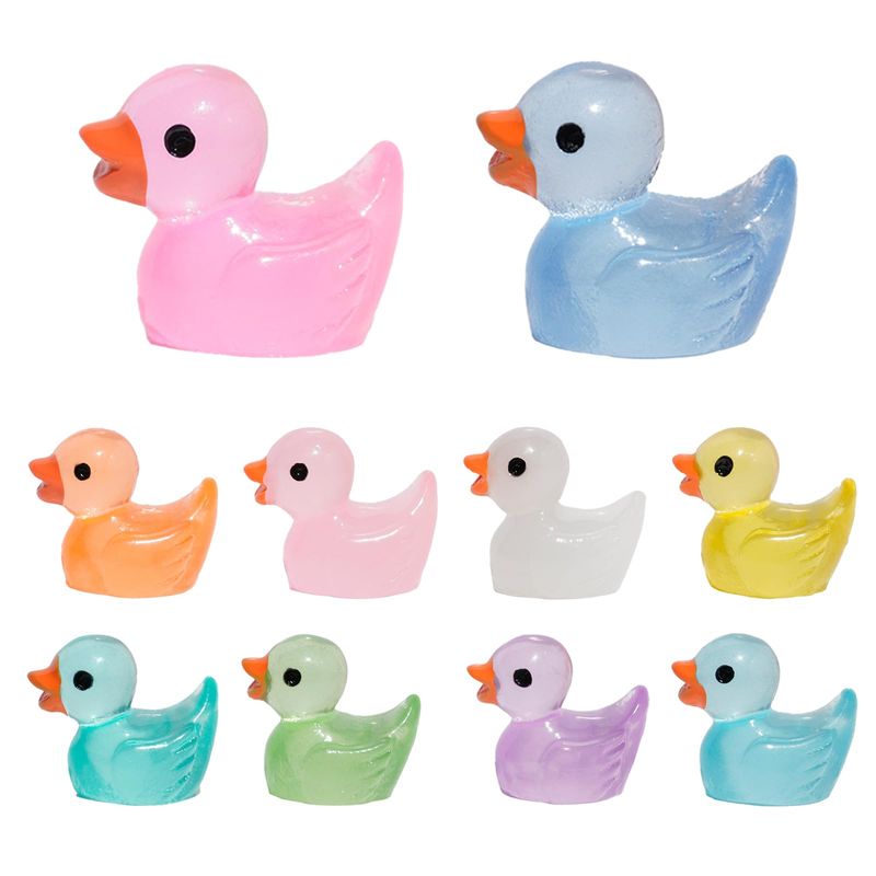 100Pcs Mini Ducks Bright 10 Colours Mini Ducks Resin Mini Luminous Ducks Colourful Small Ducks For Pot Decorations DIY, Garden, Dollhouse_voghion.com